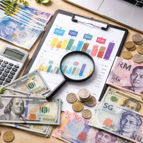 currency options PHP USD EUR SGD MYR exchange fees, currency exchange fees comparison, save on currency exchange fees, best currency for exchange rates PHP USD EUR SGD MYR