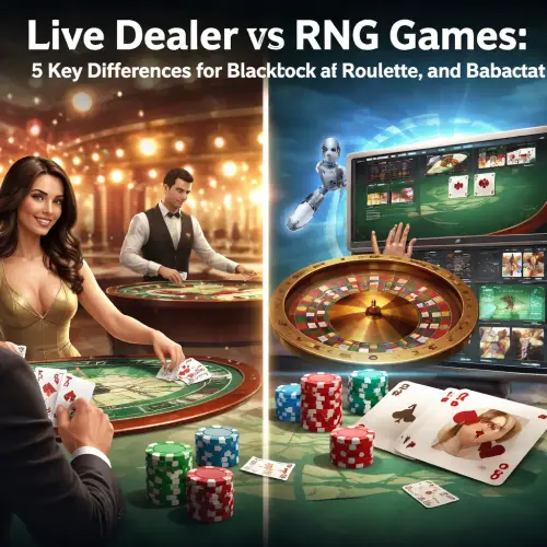 Live dealer blackjack roulette baccarat vs RNG