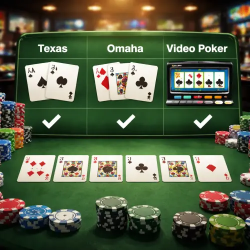 Texas Hold’em vs Omaha vs video poker rules differences